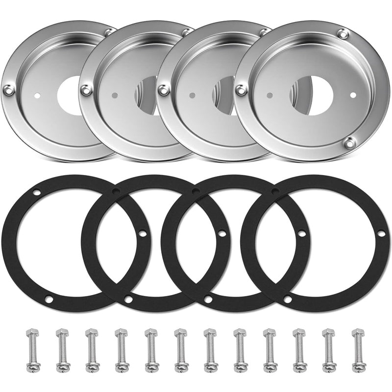 2Pcs Watermelon Lights Bunk Adapter, Stainless Steel Round Marker Light Bezel Cover