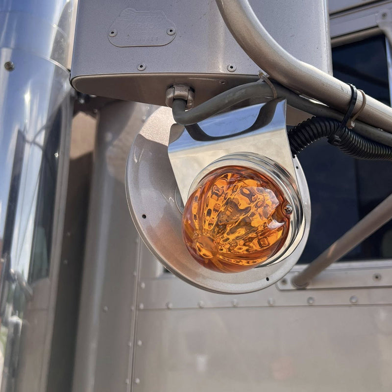 2Pcs stainless steel brackets specifically designed for watermelon-shaped turn signals