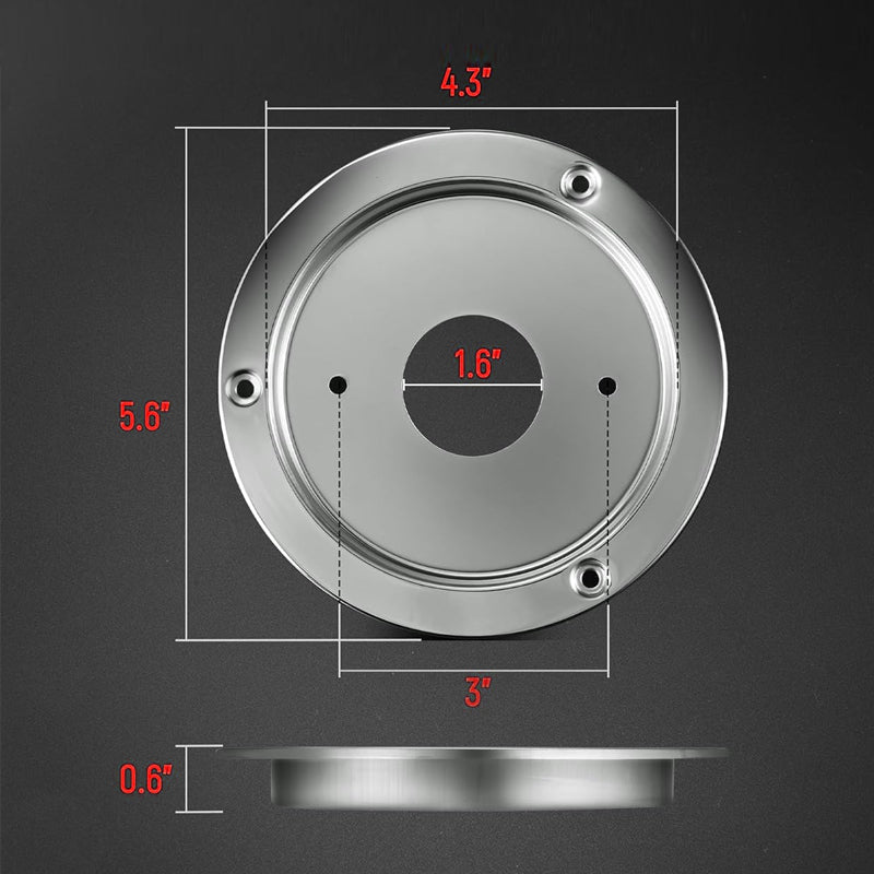 2Pcs Watermelon Lights Bunk Adapter, Stainless Steel Round Marker Light Bezel Cover