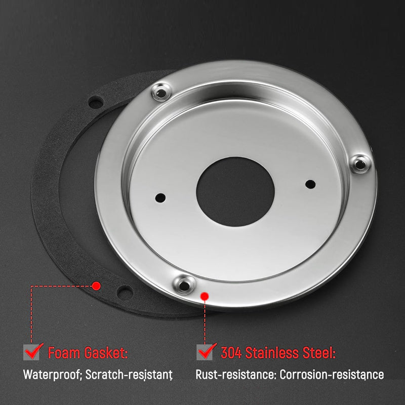 2Pcs Watermelon Lights Bunk Adapter, Stainless Steel Round Marker Light Bezel Cover