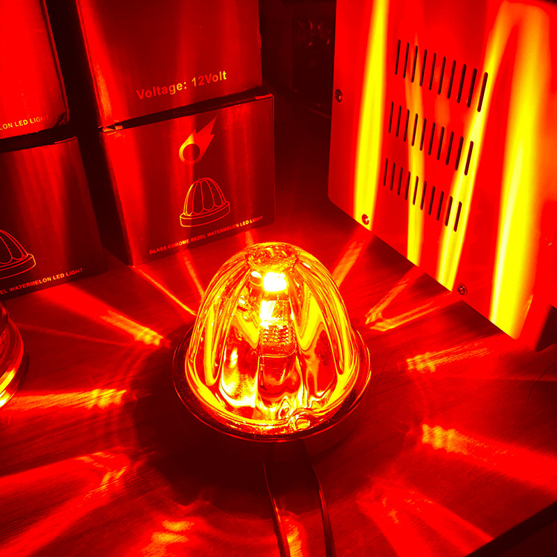 2 Pieces Amber Glass Lens Watermelon Lights