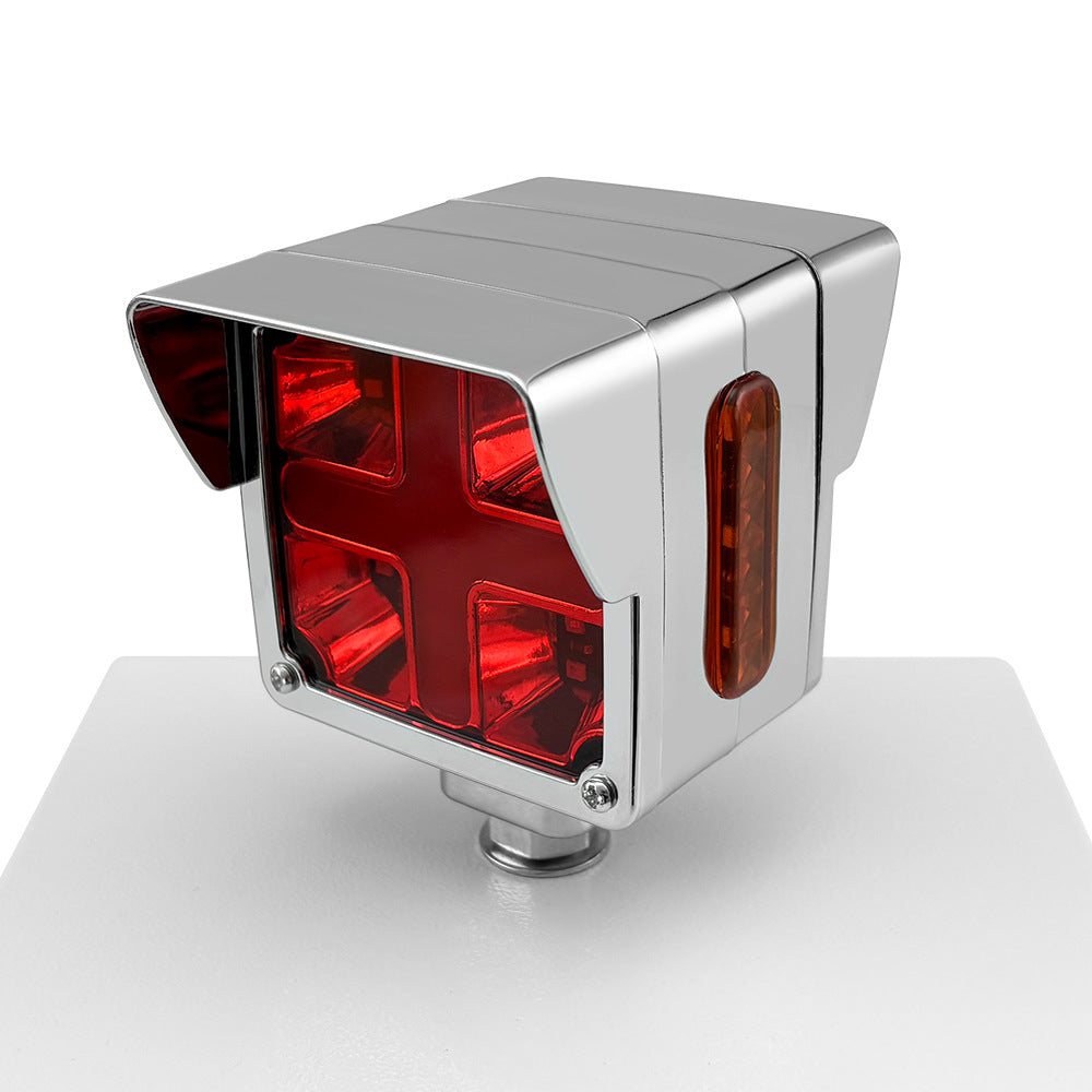 Double Sided Square LED Fender Base Light Amber and Red