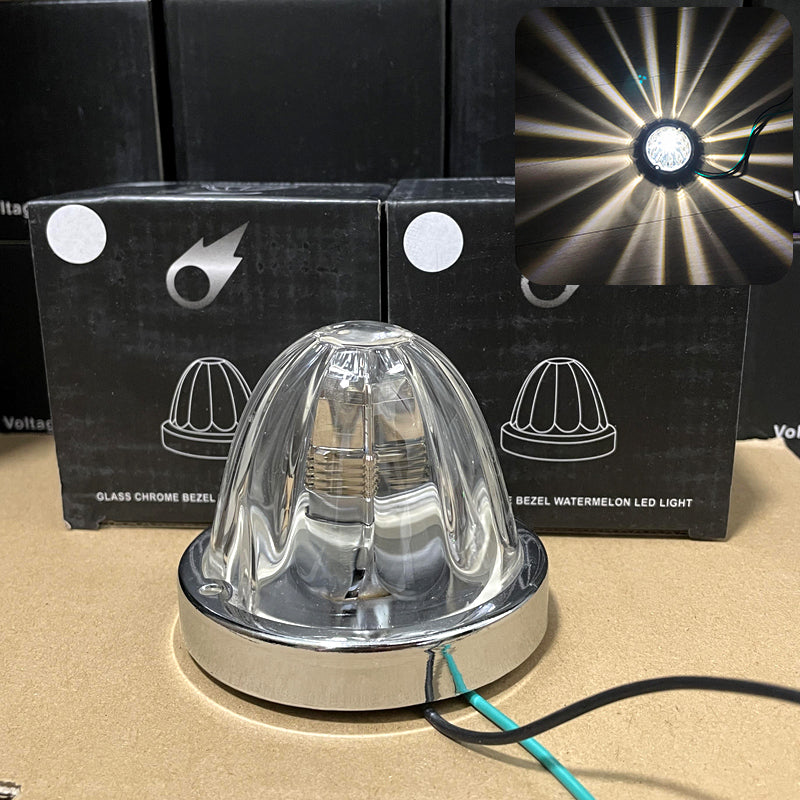 2 Pieces White Glass Lens Watermelon Lights