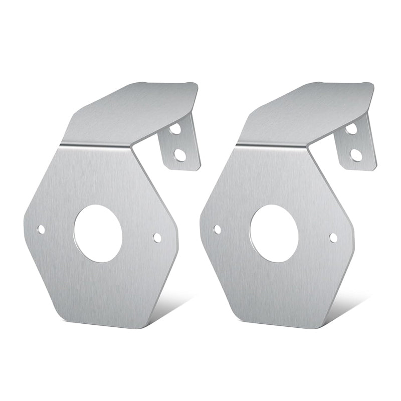 Glass Watermelon Light Mirror Turn Signal Angled Stainless Steel Bracket Holder 2PC