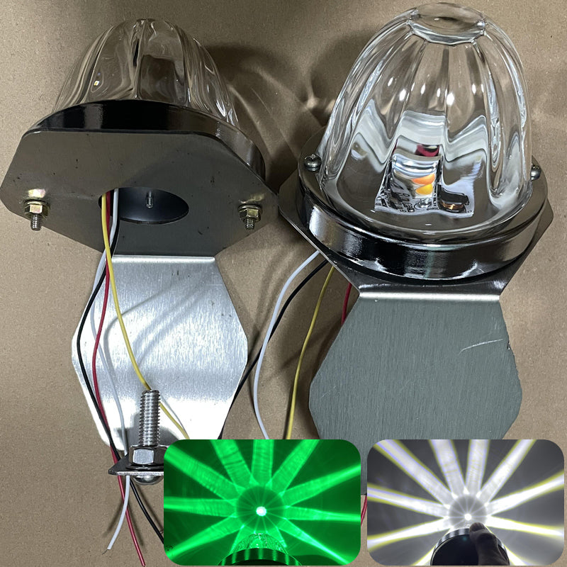 2Pcs glass watermelon lights turn signals with stainless steel brackets