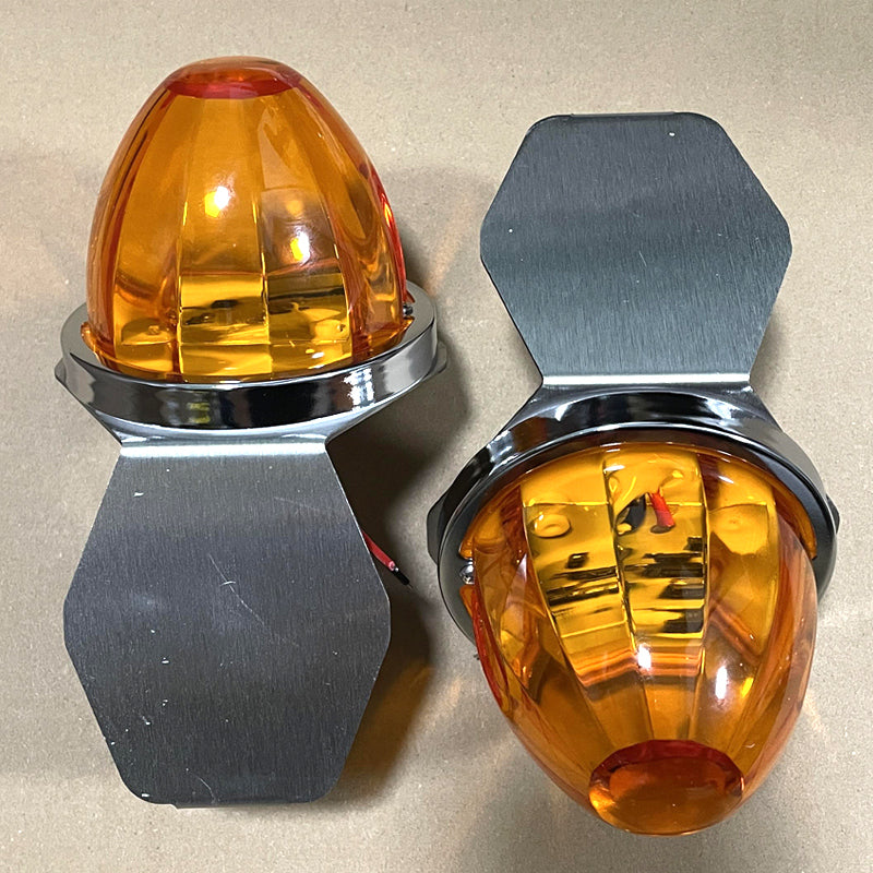 2Pcs stainless steel brackets specifically designed for watermelon-shaped turn signals